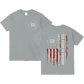 WENKOMG1 Women's USA Tee Shirt Short Sleeve 250 Years American Flag Anniversary Patriot Tshirt, S-5XL in Kuwait