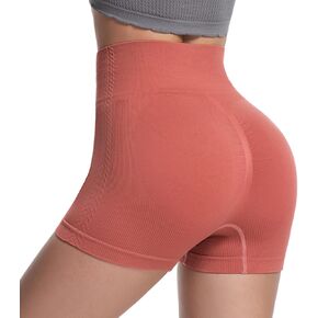 HGps8w Women's Seamless Solid Color Biker Shorts, Basic Stretch High Waisted Yoga Athletic Casual Shorts in Kuwait