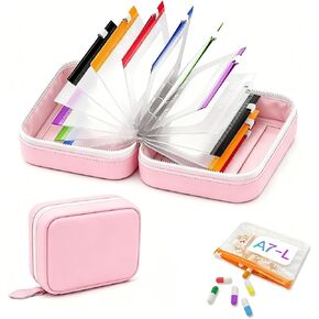 A7 Waterproof Pill Pouch Set, 14pcs Bags Inside Reusable Travel Medicine Organizer, Twice-Daily Large Pill Organizer for Seven Days, Zippered Pill Storage for Fish Oils, Vitamins, Green in Saudi Arabia