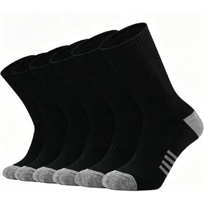 Men's Athletic Cushioned Crew Socks - Cotton Cozy Running Socks, Moisture Wicking, Breathable Arch Support in Kuwait