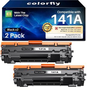 [مع رقاقة] خرطوشة حبر 141A متوافقة مع حبر HP LaserJet 141A W1410A الأسود كبديل لسلسلة HP Laser Jet M110 M110w، سلسلة LaserJet MFP M139w M140 M140w (2 أسود) in Kuwait