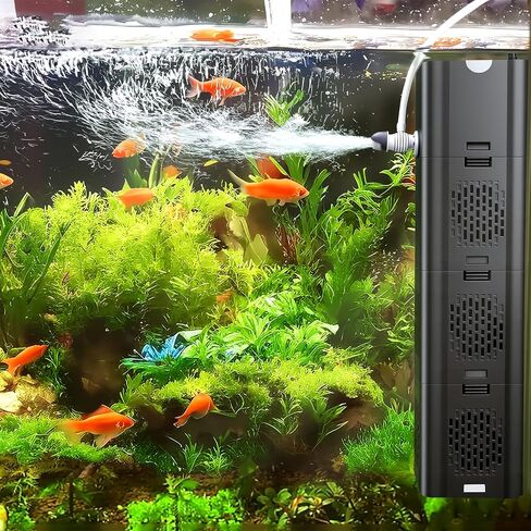 COOSPIDER Aquarium Filter 400GPH for Large 40-150 Gallon Fish Tank & Cold Plunge Hot Tub, Small Koi Pond Filter, Clear Wavemaker Oxygen Supply for Saltwater Freshwater (Black) in Saudi Arabia