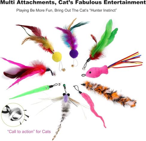 20PCS Cat Toys for Indoor Cats/Kittens - Christmas Stocking Stuffer, Interactive Teaser Wand with Balls & Feather, Fun for Cat Entertainment & Exercise in Saudi Arabia