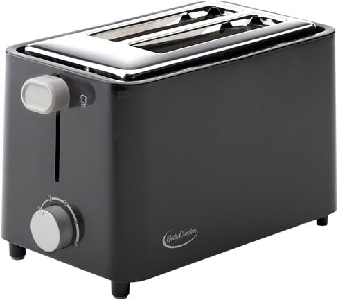 Betty Crocker 2-Slice Toaster, 900W, Variable Toast Shade Control, High Lift Feature, Cool Touch Housing, Bread Centering Guides, Drop Down Crumb Tray, BC-5632W, White in Kuwait