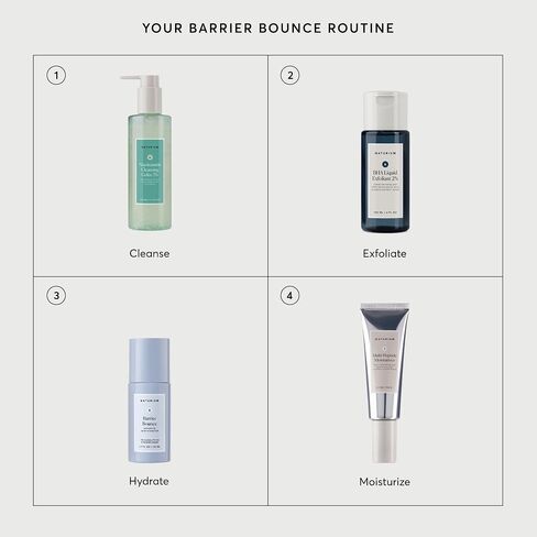 مصل Naturium Barrier Bounce، يملأ ويرطب الوجه والرقبة والصدر، معزز الترطيب والعناية بالبشرة مع مركب السكوالين والسيراميد، 1.7 أونصة سائلة in Kuwait