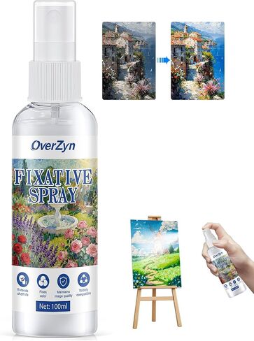 Fixative Spray, Workable Fixative Spray for Art Long-Lasting Protect Paintings Fixes Color Even Coverage Widely Applicable for Pastels Pastels Oil Pastels Acrylics Sketches Etc. 100ml in Saudi Arabia