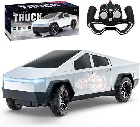 RC Car Toys，All Terrain 2.4GHz RC Truck for Boys Aged 3-8, 8-12, Electric Vehicle Truck Toys for Kids, Birthday Gifts for Kids, Boys and Girls (Silver) in Saudi Arabia