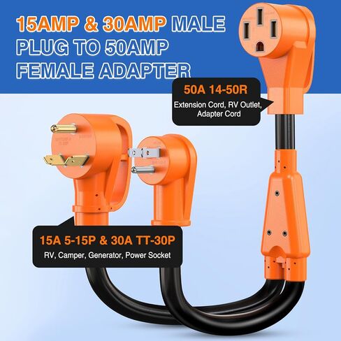Nilight EV Adapter Cord 30 Amp to 50 Amp 4 Prong Pure Copper New Dryer Outlet to EV Plug Conversion Heavy Duty 10 Gauge Wire Nema 14-30P to 14-50R 30M/50F for Level 2 EVs Using in Kuwait