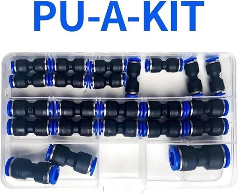 PU Boxed Set Air Straight Pneumatic Fittings PU Series Water Pipes Quick Release Connector Plastic Hose Couplings PU 4 6 8 10mm(C kit (100pcs)) in Kuwait