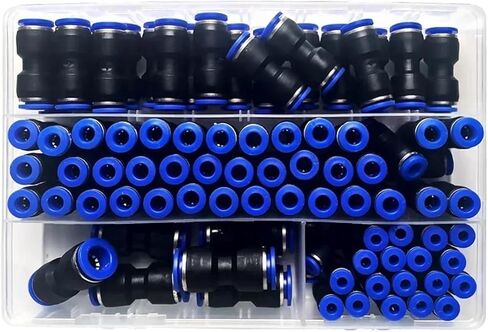 PU Boxed Set Air Straight Pneumatic Fittings PU Series Water Pipes Quick Release Connector Plastic Hose Couplings PU 4 6 8 10mm(C kit (100pcs)) in Kuwait