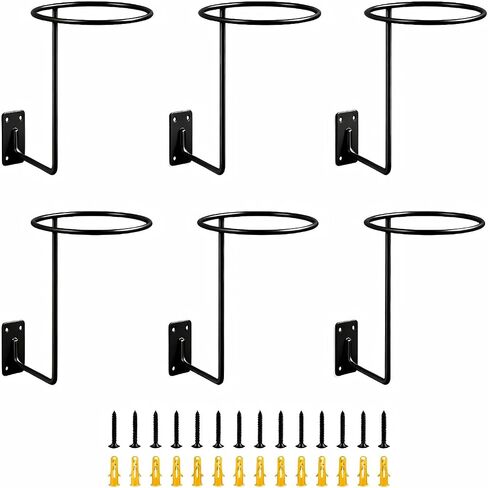 Wall Mounted Helmet Holder, 6 PCS Metal Helmet Hanger, Multifunctional Helmet Rack for Jacket, Coats, Helmets, Hats, Equipped with Hat Size Tape (Black) in Saudi Arabia
