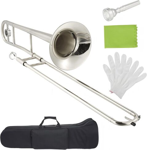 Garvee Alto Trombone Beginner & Student, Brass Instrument with Precise Tuning, Ideal for School Bands, Orchestras, Jazz Groups, Adult Practice, and Stage Performances (Gold Lacquer) in Kuwait