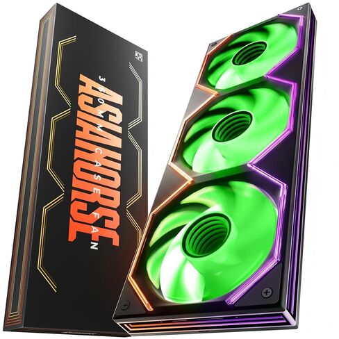 Asiahorse Matrix Pro 360mm Integrated ARGB Case Fan, 3-Zone Controlled 3D Curved Infinite Mirror Light, Low Resistance 2-Support Frame Hydraulic PWM Fan for 360mm PC Liquid Cooling & Gaming Chassis in Kuwait