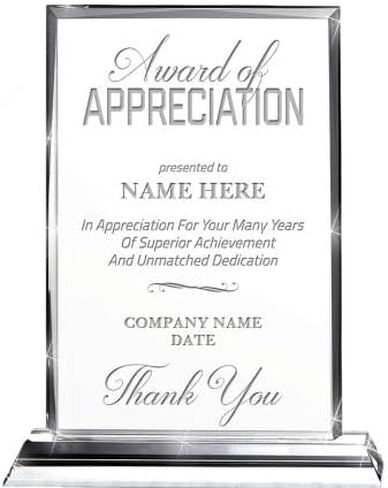 Personalized Employee Recognition Awards - 8" H Engraved Trophy Crystal Award in Kuwait