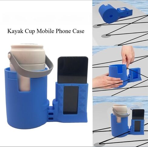 2 in 1 Paddleboard Cup Holder Cell Phone Holder Kayak Drink Holder, Surfboard Water Bottle Holder with Stretch Shock Cord for Outdoor Fishing, Boats, Kayaks (Black) in Kuwait