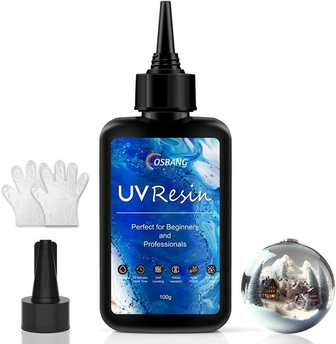 OSBANG UV Resin Kit with Light-250g, Clear Hard Type for Beginners and Professionals, UV Resin Kit for Jewelry Making, DIY Craft, Decor in Saudi Arabia