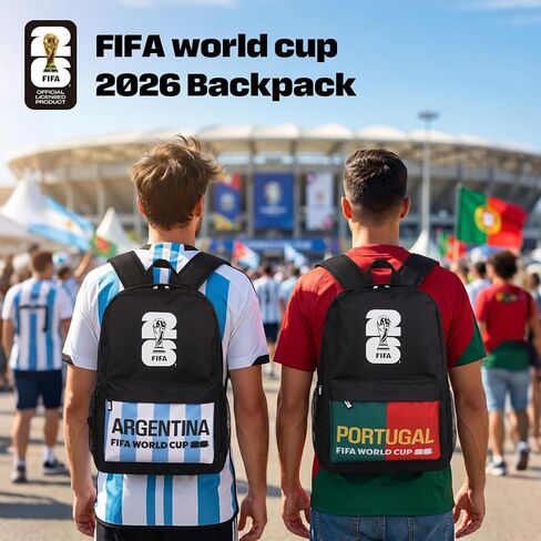 حقيبة ظهر رياضية مرخصة من FIFA World Cup 2026 مع أشرطة كتف قابلة للتعديل للأطفال والمراهقين والبالغين، حقيبة ظهر مدرسية لكرة القدم، وممارسة المدرسة وكرة القدم in Kuwait