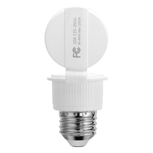 Onite 2-Pack Light Bulb Plug to Outlet Converter، 3-Prong Plug E26 محول المقبس مع غطاء الوجه مقاوم للماء للخارجية، الفناء، أضواء العطلات - 1250 واط كحد أقصى، قاعدة E26/E27، أبيض in Kuwait
