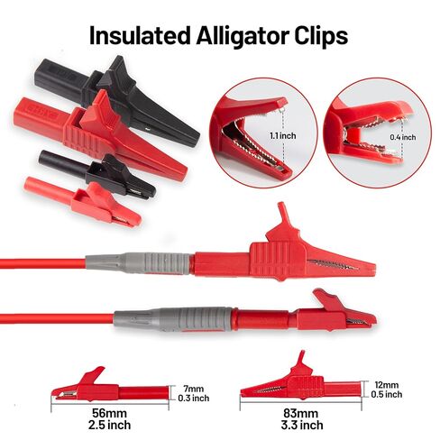 27-Piece Multimeter Test Leads Kit, Professional Test Lead Set with Gold-Plated Probes, Alligator Clips, Test Hooks, Back Probe Pins for Automotive, Industrial & Home Electrical Testing in Kuwait