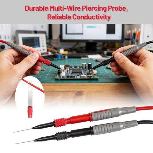 27-Piece Multimeter Test Leads Kit, Professional Test Lead Set with Gold-Plated Probes, Alligator Clips, Test Hooks, Back Probe Pins for Automotive, Industrial & Home Electrical Testing in Kuwait