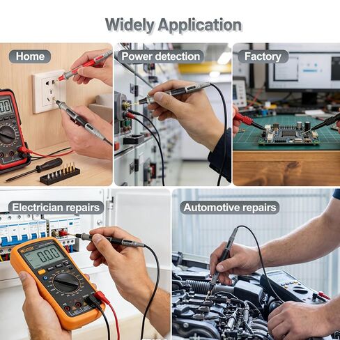 27-Piece Multimeter Test Leads Kit, Professional Test Lead Set with Gold-Plated Probes, Alligator Clips, Test Hooks, Back Probe Pins for Automotive, Industrial & Home Electrical Testing in Kuwait