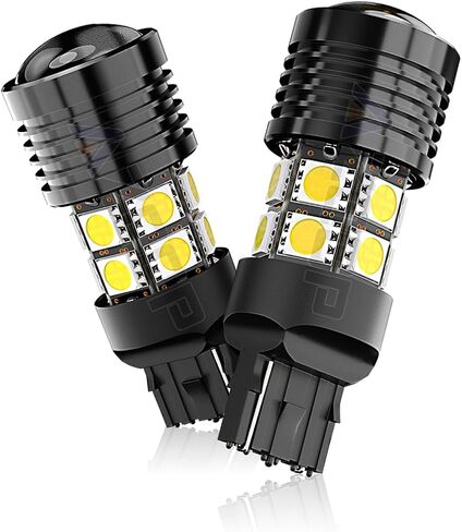 مصابيح إضاءة احتياطية عكسية 7440 LED تناسب Ford F150 2018 2019 2020، لـ F250 F350 Super Duty 2017-2021، 7443 مصابيح عكسية، سطوع 300% 6000K أبيض، التوصيل والتشغيل، قطعتان in Kuwait