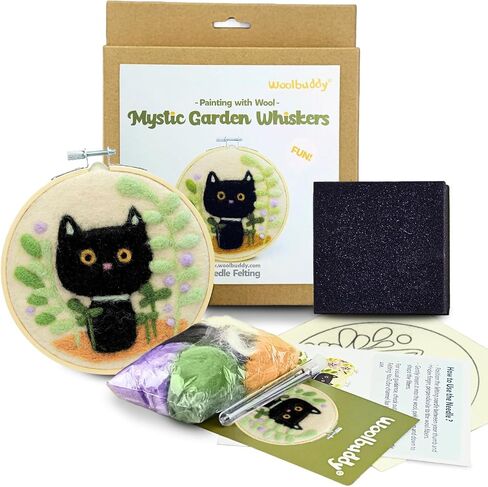 Woolbuddy Wool Painting Felting Hoop Kit (Mystic Garden) for Beginner Adult in Saudi Arabia