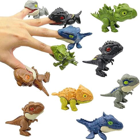 Winbar 6PCS Biting Finger Dinosaurs Toy, Dino Figure Chomp Toy Gifts Boys and Girls,for Display Play and Snap Figure Theater Puppet Doll Animal Hand Puppet Dino Party Supplies Easter Egg Fillers in Saudi Arabia