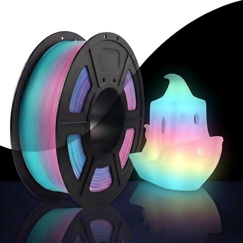 Glow in the Dark PLA Filament 1.75mm, 200g(0.44lbs) Neatly Wound 3D Printer Filament Dimensional Accuracy ±0.02mm, Works with Most FDM 3D Printers, Light Glow PLA Ideal for Night Decor, Green in Kuwait