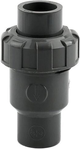 UPVC Ball Check Valve for Garden Irrigation & Aquarium - 20mm, 25mm, 32mm, 40mm, 50mm Sizes - Pipe Connector(Transparent,ID25mm) in Kuwait