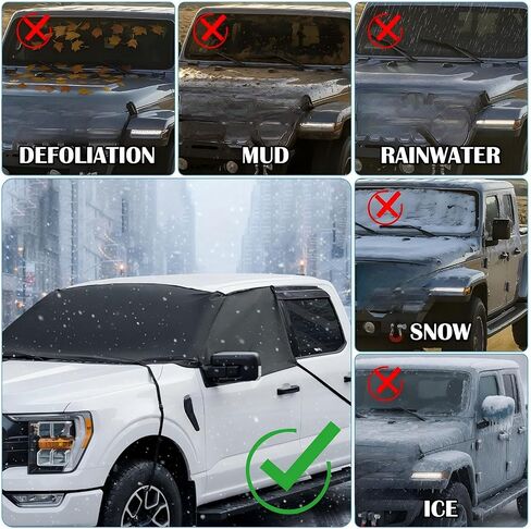 غطاء ثلجي للزجاج الأمامي من Tallew لشاحنة كاملة الحجم متوافق مع Ford F150 F250، متوافق مع ذاكرة الوصول العشوائي للثلج والثلج in Kuwait