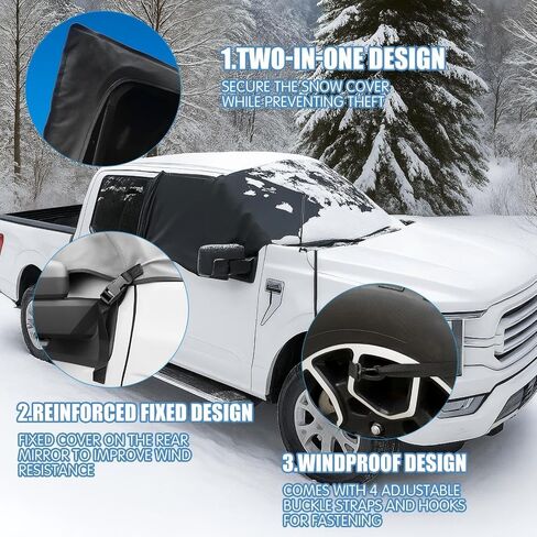 غطاء ثلجي للزجاج الأمامي من Tallew لشاحنة كاملة الحجم متوافق مع Ford F150 F250، متوافق مع ذاكرة الوصول العشوائي للثلج والثلج in Kuwait