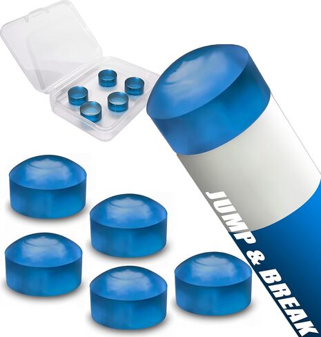 SOLROS Billiard Break and Jump Cue Tips Polymer Material Super Hard Crystal Pool Stick Tip Replacement Repair Accessory with Storage Box for Gym Room Club Bar in Kuwait