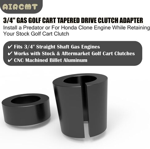 محول عمود القابض المدبب مقاس 3/4 بوصة لمحركات عربة الجولف بالغاز - يناسب قوابض محرك Predator Honda Clone GX200 و30 مم، عمود مدبب من سبائك الألومنيوم T6061 - فضي in Kuwait