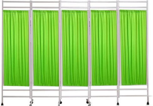 Freestanding Room Partition Wall Dividers 3/4/5/6/7/8 Panel Medical Privacy Partition Screens with Wheels No Installation Required for Office, Room,Restaurant, Hospital,Green-150X180CM in Kuwait
