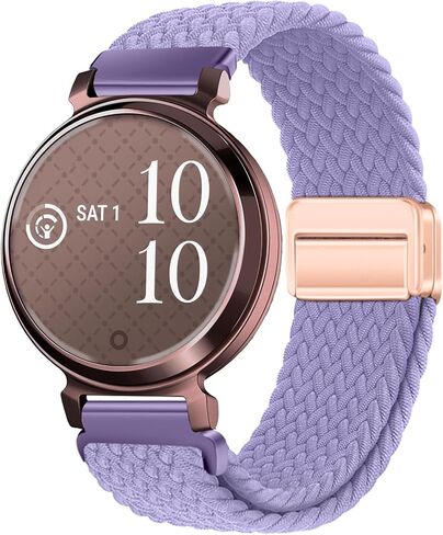 14mm Nylon Braided Magnetic Bands Compatible with Garmin Lily 2/Lily 2 Classic/Lily 2 Active, Quick Release Soft Nylon Replacement Strap for Women in Kuwait