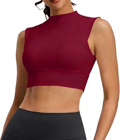Womens Tank Tops Workout Shirts Sleeveless Crop Top Athletic Gym Yoga Running Tshirt Tunic Tee 2026 Fashion Clothes in Kuwait
