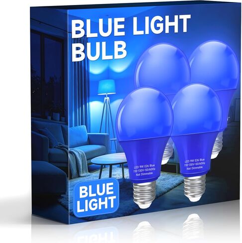 المصابيح الكهربائية علة صفراء خارج: A19 LED لمبة الضوء علة في الهواء الطلق 4 حزمة، 9W ما يعادل 60W، قاعدة E26 للشرفة، عطلة حزب الديكور، غير عكس الضوء in Kuwait
