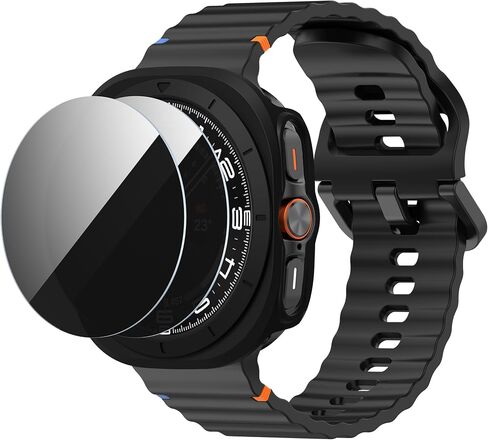 Suoman لساعة Samsung Galaxy Watch 8 مقاس 40 مم/44 مم/46 مم/47 مم + لساعة Galaxy Watch 8 / واقي شاشة زجاجي مقوى كلاسيكي/فائق + حافظة، (حافظة مجوفة + حزام + مجموعة غطاء) in Kuwait