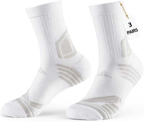 Compression Running Socks for Men: Arch Support Marathon Socks Anti-blister Socks for Runners Hiking 3 Pairs in Kuwait