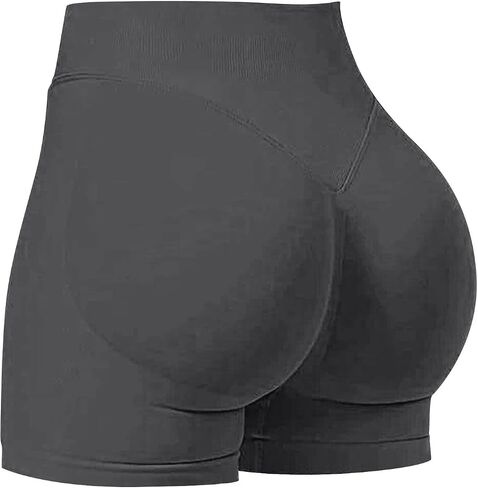 Women Workout Impact Shorts Scrunch Butt Lifting Tummy Control Leggings Gym Running Seamless Booty Biker Shorts in Kuwait