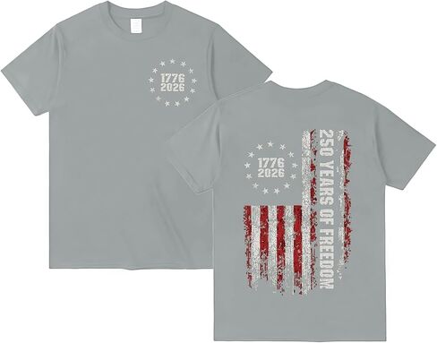WENKOMG1 Women's USA Tee Shirt Short Sleeve 250 Years American Flag Anniversary Patriot Tshirt, S-5XL in Kuwait
