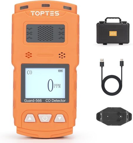 كاشف أول أكسيد الكربون المحمول TopTes Guard-533، كاشف ثاني أكسيد الكربون مع إنذارات مرئية ومسموعة واهتزازية، تصميم مشبك خلفي، وضع الاستعداد 120 ساعة، تخزين سجل تلقائي، أمان مقاوم للانفجار للمنزل، واستخدام العمل in Kuwait