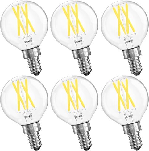 مصابيح LED قابلة للتعتيم E12 مكافئة 60 وات، 6 عبوات G16.5 لمبات إضاءة LED صغيرة 6 وات، 3000 كلفن أبيض ناعم E12 LED لمبة إضاءة 60 وات للثريا، مروحة السقف، مصابيح الغرور، 600LM، CRI80+ in Kuwait