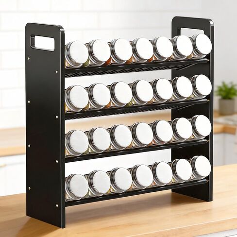 Nieifi Transparent Spice Rack Rustproof,without Seasoning Jars,4-Tier ABS Plastic Spice Rack Organizer for Cabinet and Countertop,Thickened Corrosion-Resistant-Tiered Kitchen Accessories in Kuwait
