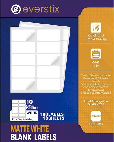 2" x 4", 100 Sheets, 1000 Blank Shipping Labels, Printable White Sticker, Shipping Labels for Laser & Inkjet Printers, Letter Size in Saudi Arabia