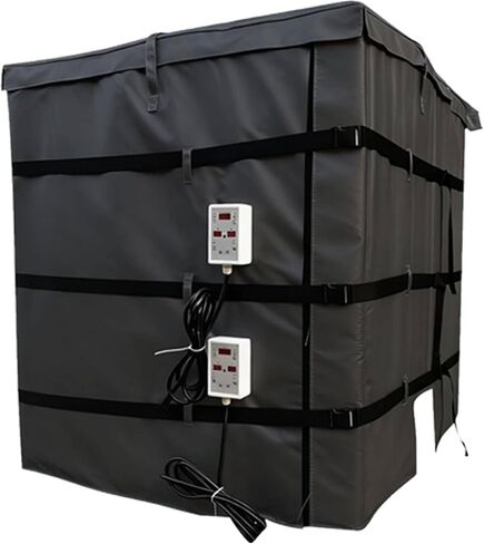 IBC Drum Heater Blanket,275 Gallon (1000l) Full Coverage IBC Portable Tote/Tank Heating Blanket 4000W,Fast Heating and Adjustable Temperature 0~150℃,Barrel Heating Equipment 200L/55Gal-Grey in Kuwait