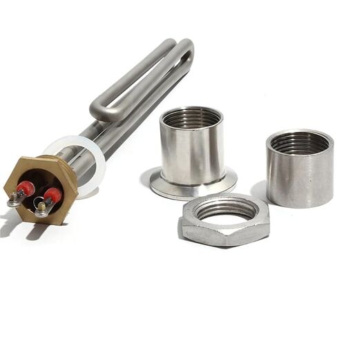 DN25/1 inch Threaded Solar Water Heating Element Tube with Probe Hole 1" BSPT Thread 1KW/2KW/3KW/4KW(White,110V_3KW 230MML) in Kuwait