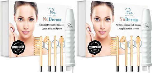 Pure Daily Care NuDerma Handheld Skin Therapy Wand Machine w/Neon – Anti-Aging - Skin Tightening - Wrinkle Reducing - Dark Circles – Clarifying - Hair & Scalp Stimulator in Kuwait