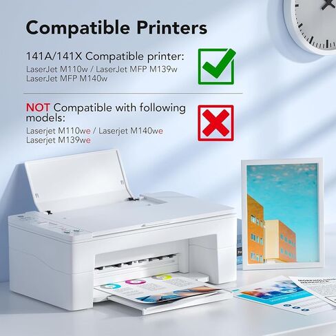 [مع رقاقة] خرطوشة حبر 141A متوافقة مع حبر HP LaserJet 141A W1410A الأسود كبديل لسلسلة HP Laser Jet M110 M110w، سلسلة LaserJet MFP M139w M140 M140w (2 أسود) in Kuwait